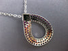 LARGE 1.73CT DIAMOND & AAA RUBY 18KT WHITE GOLD 3D MULTI ROW TEAR DROP PENDANT