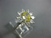 GIA WIDE 2.1CT WHITE & FANCY YELLOW DIAMOND PLATINUM OVAL FLOWER ENGAGEMENT RING