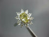 GIA WIDE 2.1CT WHITE & FANCY YELLOW DIAMOND PLATINUM OVAL FLOWER ENGAGEMENT RING