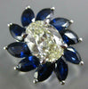 LARGE 4.49CT DIAMOND & AAA SAPPHIRE 18KT WHITE GOLD OVAL FLOWER ENGAGEMENT RING