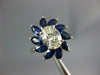 LARGE 4.49CT DIAMOND & AAA SAPPHIRE 18KT WHITE GOLD OVAL FLOWER ENGAGEMENT RING