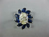 LARGE 4.49CT DIAMOND & AAA SAPPHIRE 18KT WHITE GOLD OVAL FLOWER ENGAGEMENT RING