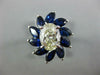 LARGE 4.49CT DIAMOND & AAA SAPPHIRE 18KT WHITE GOLD OVAL FLOWER ENGAGEMENT RING
