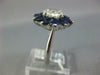 LARGE 4.49CT DIAMOND & AAA SAPPHIRE 18KT WHITE GOLD OVAL FLOWER ENGAGEMENT RING