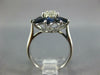 LARGE 4.49CT DIAMOND & AAA SAPPHIRE 18KT WHITE GOLD OVAL FLOWER ENGAGEMENT RING