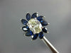 LARGE 4.49CT DIAMOND & AAA SAPPHIRE 18KT WHITE GOLD OVAL FLOWER ENGAGEMENT RING