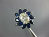 LARGE 4.49CT DIAMOND & AAA SAPPHIRE 18KT WHITE GOLD OVAL FLOWER ENGAGEMENT RING