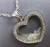 ESTATE LARGE 1.01CT DIAMOND 18KT WHITE GOLD 3D HEART LOVE FLOATING PENDANT