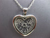 ESTATE LARGE 1.01CT DIAMOND 18KT WHITE GOLD 3D HEART LOVE FLOATING PENDANT