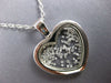 ESTATE LARGE 1.01CT DIAMOND 18KT WHITE GOLD 3D HEART LOVE FLOATING PENDANT