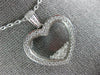 ESTATE LARGE 1.01CT DIAMOND 18KT WHITE GOLD 3D HEART LOVE FLOATING PENDANT