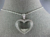 ESTATE LARGE 1.01CT DIAMOND 18KT WHITE GOLD 3D HEART LOVE FLOATING PENDANT