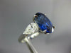 GRS LARGE 9.61CT DIAMOND & AAA SAPPHIRE PLATINUM OVAL PEAR SHAPE ENGAGEMENT RING
