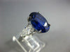 GRS LARGE 9.61CT DIAMOND & AAA SAPPHIRE PLATINUM OVAL PEAR SHAPE ENGAGEMENT RING