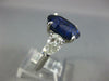 GRS LARGE 9.61CT DIAMOND & AAA SAPPHIRE PLATINUM OVAL PEAR SHAPE ENGAGEMENT RING