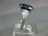 GRS LARGE 9.61CT DIAMOND & AAA SAPPHIRE PLATINUM OVAL PEAR SHAPE ENGAGEMENT RING
