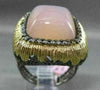 ESTATE EXTRA LARGE .35CT DIAMOND & AGATE 14KT BLACK & YELLOW GOLD FILIGREE RING