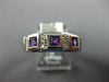 .90CT DIAMOND & AAA AMETHYST 14KT WHITE GOLD 3D ROUND & PRINCESS SQUARE FUN RING
