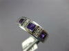 .90CT DIAMOND & AAA AMETHYST 14KT WHITE GOLD 3D ROUND & PRINCESS SQUARE FUN RING