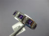 .90CT DIAMOND & AAA AMETHYST 14KT WHITE GOLD 3D ROUND & PRINCESS SQUARE FUN RING