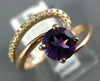 ESTATE WIDE .76CT DIAMOND & AAA AMETHYST 14KT ROSE GOLD 3D SWIRL FUN RING