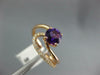 ESTATE WIDE .76CT DIAMOND & AAA AMETHYST 14KT ROSE GOLD 3D SWIRL FUN RING