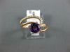 ESTATE WIDE .76CT DIAMOND & AAA AMETHYST 14KT ROSE GOLD 3D SWIRL FUN RING