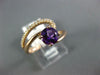 ESTATE WIDE .76CT DIAMOND & AAA AMETHYST 14KT ROSE GOLD 3D SWIRL FUN RING