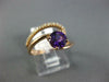 ESTATE WIDE .76CT DIAMOND & AAA AMETHYST 14KT ROSE GOLD 3D SWIRL FUN RING