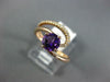 ESTATE WIDE .76CT DIAMOND & AAA AMETHYST 14KT ROSE GOLD 3D SWIRL FUN RING