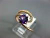 ESTATE WIDE .76CT DIAMOND & AAA AMETHYST 14KT ROSE GOLD 3D SWIRL FUN RING