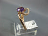 ESTATE WIDE .76CT DIAMOND & AAA AMETHYST 14KT ROSE GOLD 3D SWIRL FUN RING