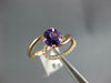 ESTATE WIDE .76CT DIAMOND & AAA AMETHYST 14KT ROSE GOLD 3D SWIRL FUN RING