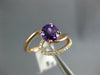 ESTATE WIDE .76CT DIAMOND & AAA AMETHYST 14KT ROSE GOLD 3D SWIRL FUN RING