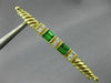 ESTATE .80CT DIAMOND & TSAVORITE 14K YELLOW GOLD ELONGATED PIN BROOCH E/F #25032