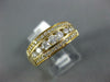 ESTATE WIDE .63CT DIAMOND 14KT YELLOW GOLD ROUND 3 ROW CLASSIC ANNIVERSARY RING