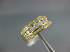ESTATE WIDE .63CT DIAMOND 14KT YELLOW GOLD ROUND 3 ROW CLASSIC ANNIVERSARY RING