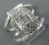 LARGE .75CT DIAMOND 14KT WHITE GOLD ROUND & BAGUETTE SQUARE HALO ENGAGEMENT RING
