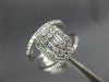 LARGE .75CT DIAMOND 14KT WHITE GOLD ROUND & BAGUETTE SQUARE HALO ENGAGEMENT RING