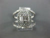 LARGE .75CT DIAMOND 14KT WHITE GOLD ROUND & BAGUETTE SQUARE HALO ENGAGEMENT RING