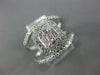 LARGE .75CT DIAMOND 14KT WHITE GOLD ROUND & BAGUETTE SQUARE HALO ENGAGEMENT RING