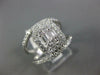 LARGE .75CT DIAMOND 14KT WHITE GOLD ROUND & BAGUETTE SQUARE HALO ENGAGEMENT RING