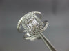 LARGE .75CT DIAMOND 14KT WHITE GOLD ROUND & BAGUETTE SQUARE HALO ENGAGEMENT RING