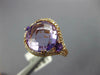 ESTATE LARGE 4.98CT DIAMOND & AAA AMETHYST 14KT ROSE GOLD 3D CLASSIC FUN RING