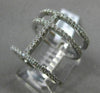 ESTATE LARGE .68CT ROUND DIAMOND 18K WHITE GOLD 3D PAVE CROSS FINGER RING F/G VS