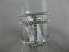 ESTATE LARGE .68CT ROUND DIAMOND 18K WHITE GOLD 3D PAVE CROSS FINGER RING F/G VS