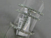 ESTATE LARGE .68CT ROUND DIAMOND 18K WHITE GOLD 3D PAVE CROSS FINGER RING F/G VS