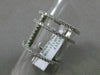 ESTATE LARGE .68CT ROUND DIAMOND 18K WHITE GOLD 3D PAVE CROSS FINGER RING F/G VS
