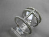 ESTATE LARGE .68CT ROUND DIAMOND 18K WHITE GOLD 3D PAVE CROSS FINGER RING F/G VS