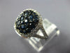 LARGE 2.15CT DIAMOND & AAA SAPPHIRE 14KT WHITE GOLD CLUSTER SQUARE HALO FUN RING
